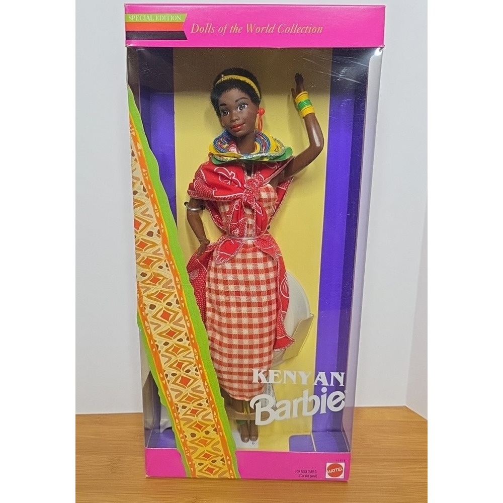 VINTAGE 1993 KENYAN BARBIE DOLLS OF THE WORLD ORIGINAL BOX # 11181 MATTEL NEW